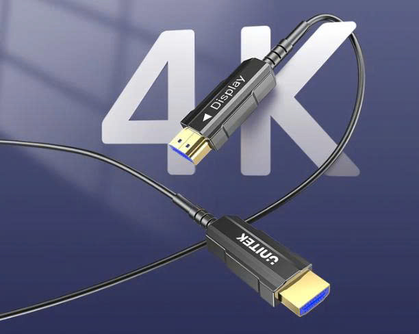 Cáp HDMI 2.0 unitek sợi quang dài 25m mã C11072BK, hình ảnh 4K, 60Mhz